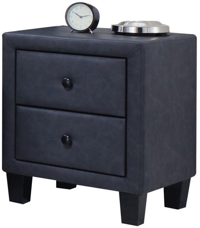 Contemporary Gray 2-Tone Upholstered Nightstand