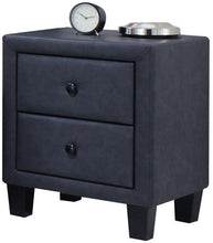 Contemporary Gray 2-Tone Upholstered Nightstand