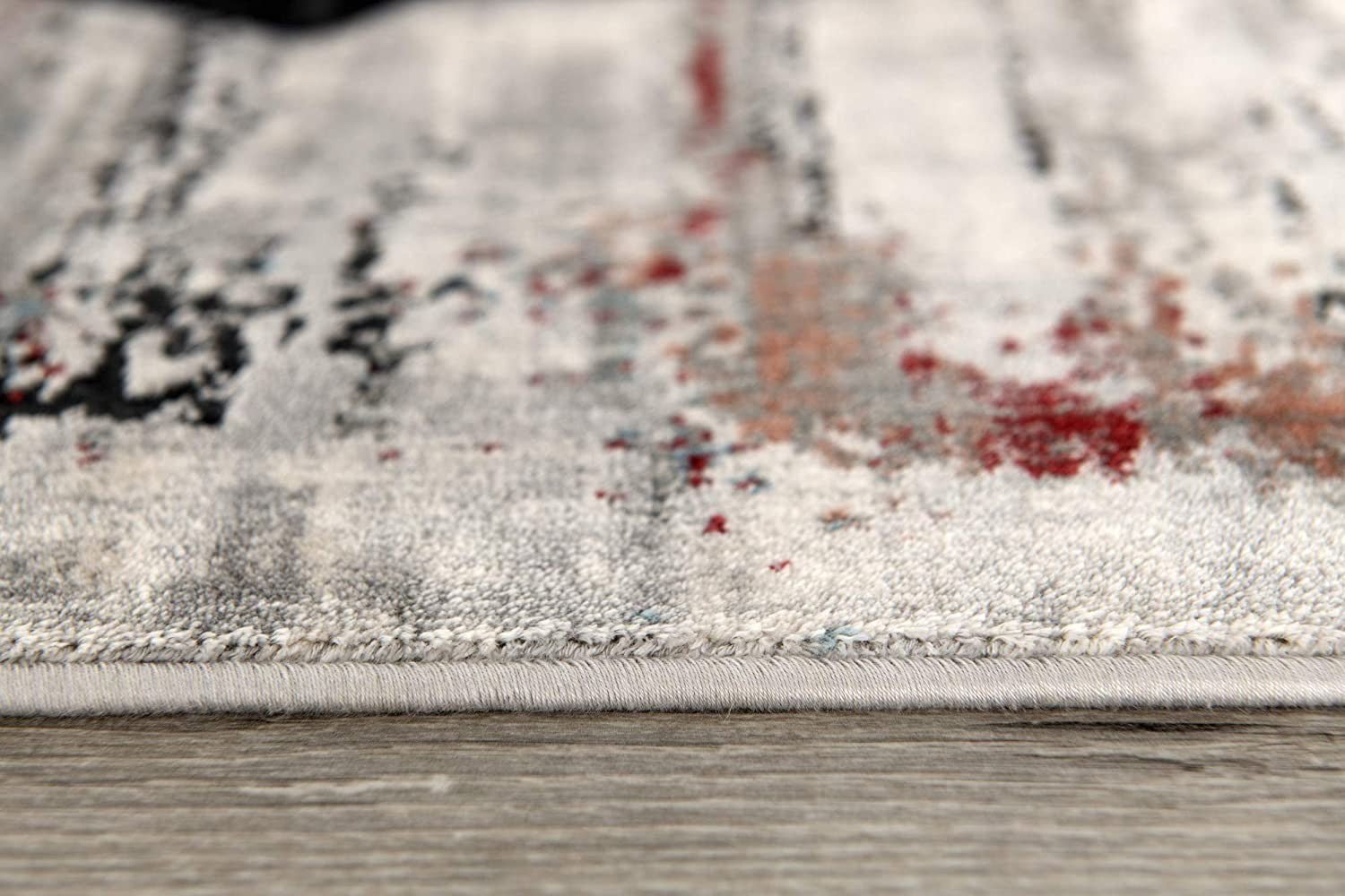 Gray Abstract Irregular Blocks Modern Floor Mat Decorative Area Rug, 8 x 11 Feet