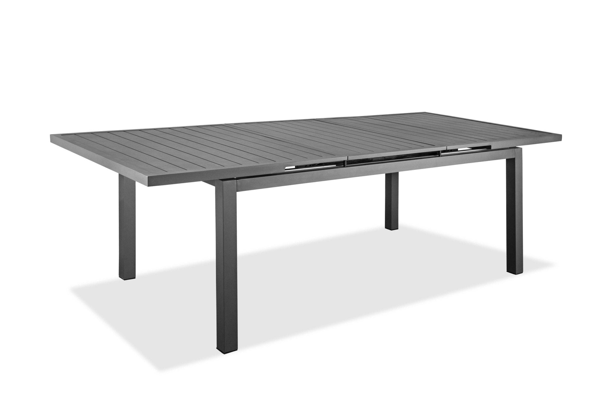 Gray Aluminum Extendable Modern Home Furniture Dining Table