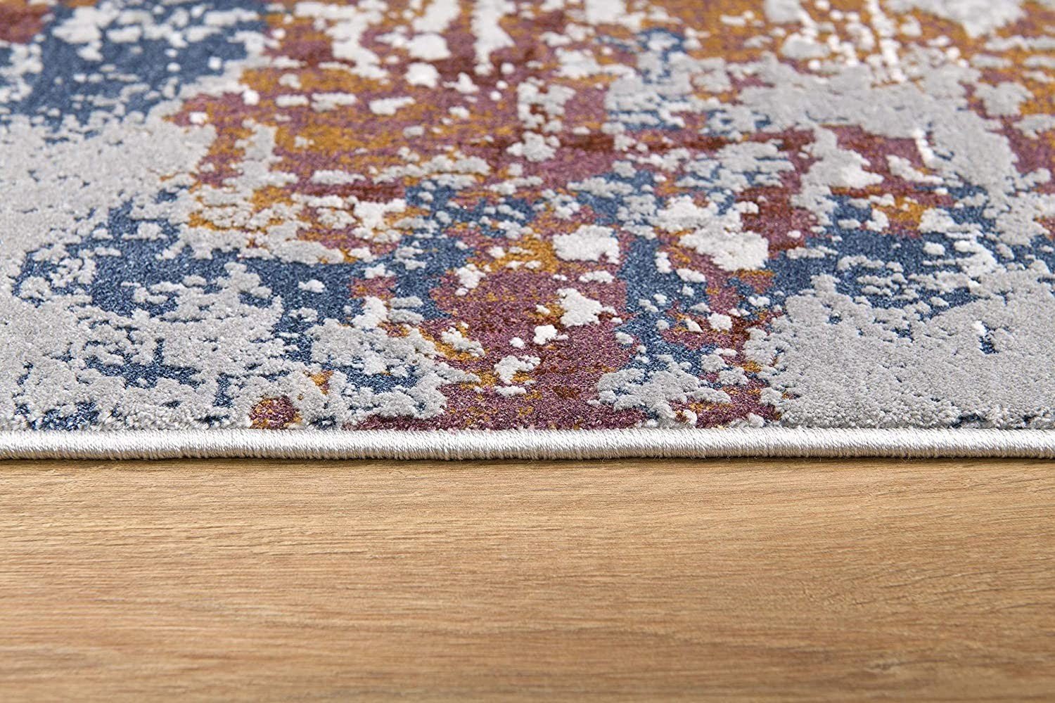 Gray And Ivory Modern Abstract Modern Floor Mat Decorative Area Rug, 8 x 11 Feet