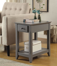 Gray Cutie Modern Compact Single Drawer End Table