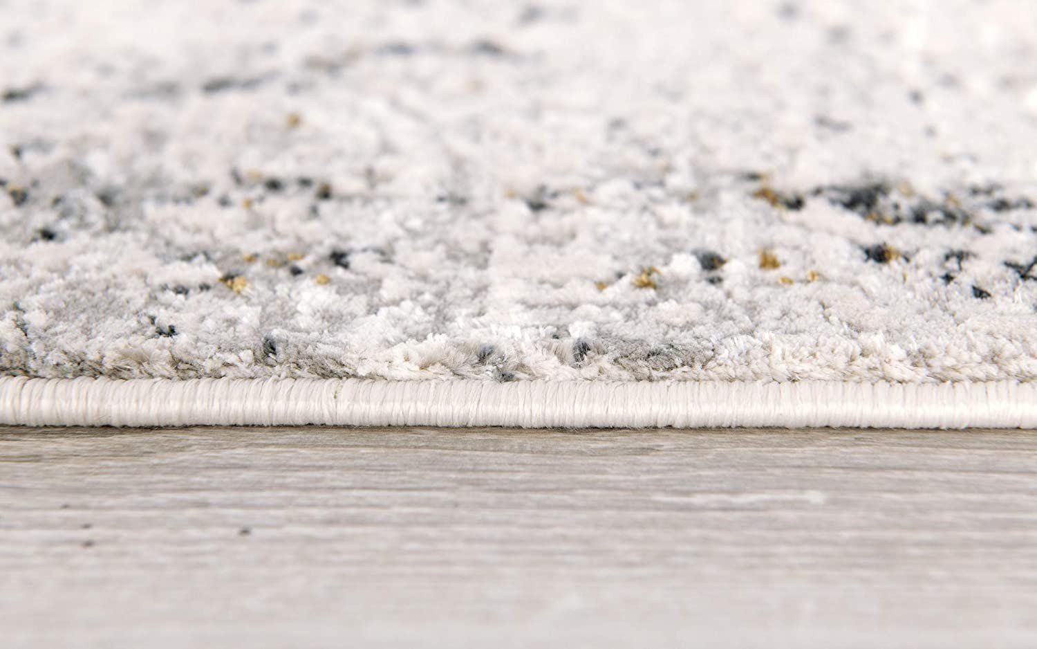 Gray & Ivory Abstract Distressed Modern Floor Mat Decorative Area Rug , 7 x 10 Feet