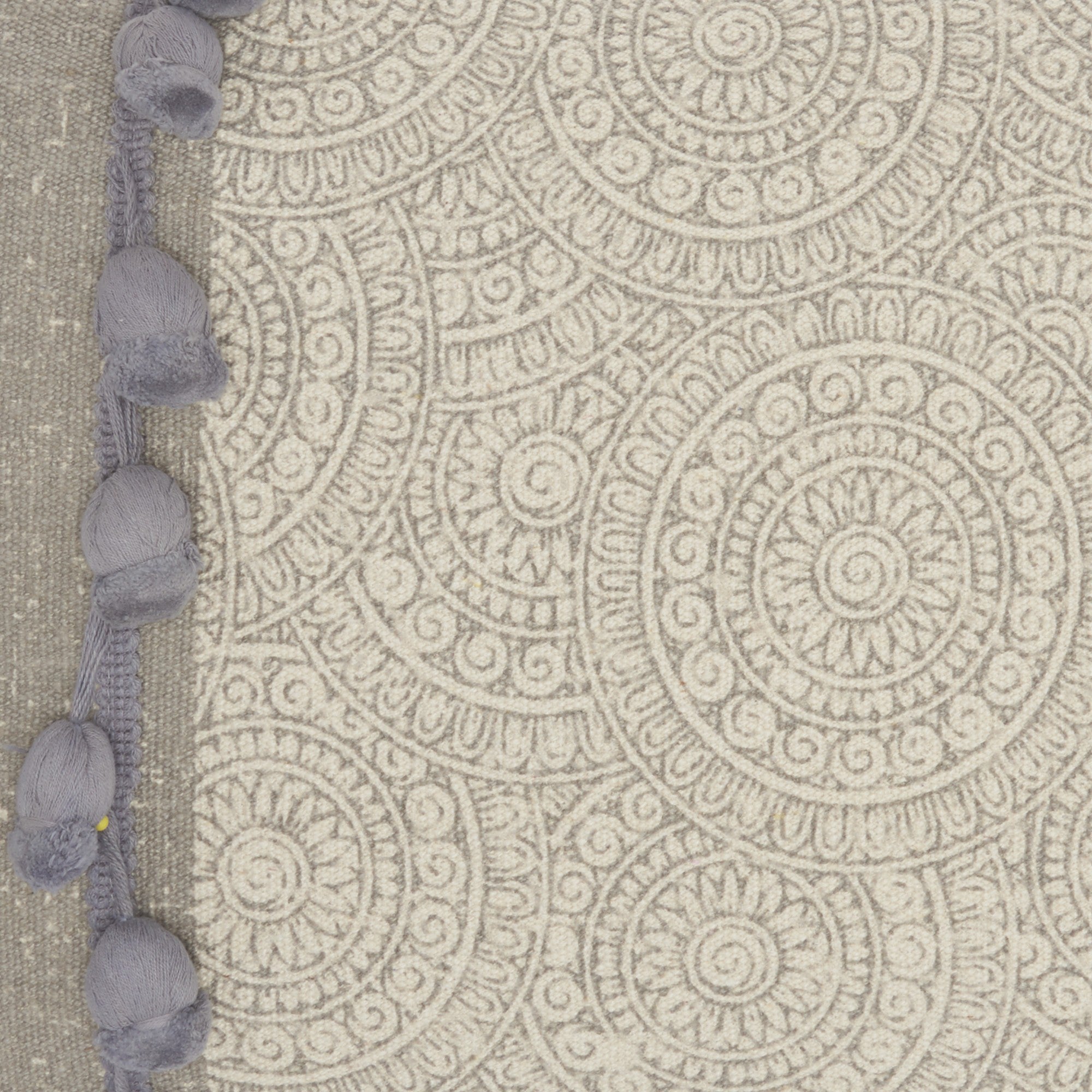 Gray Rectangular Embellished Throw Pillow