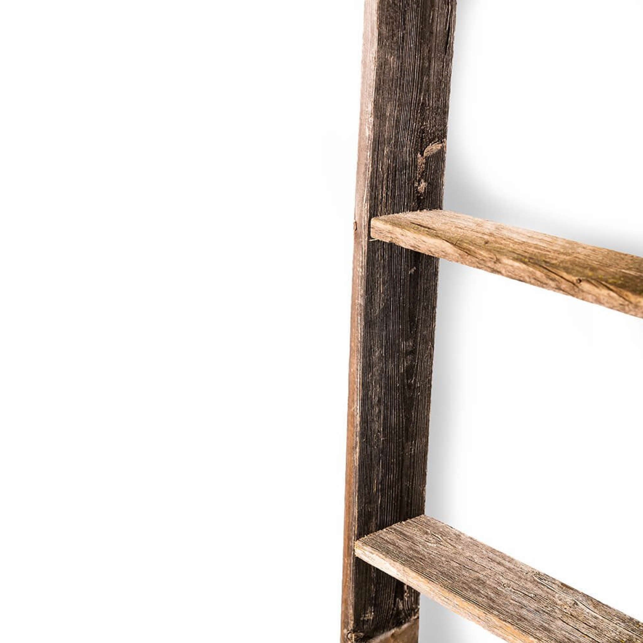 Gray Rustic Wood 4 Step Ladder Shelf