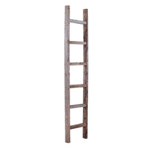 Gray Rustic Wood 7 Step Storage Ladder Shelf