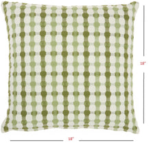 Green and Ivory Gingham Pattern Throw Pillow