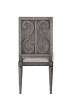 Grey Fabric Salvaged Natural Wood Upholstered Seat Side Chair, Set of 2