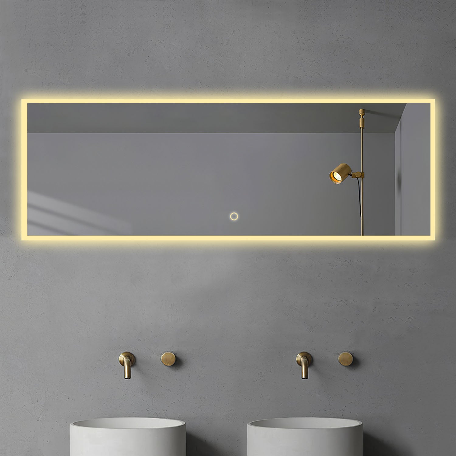 LED Backlit Rectangular Hanging Accent Wall Mirror