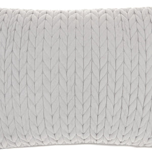 Light Gray Chunky Braid Lumbar Pillow