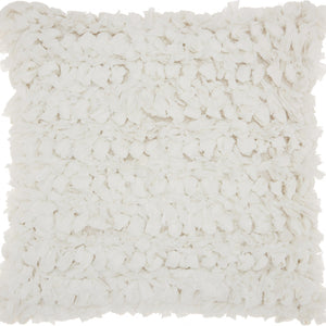 Loose Luscious Shag White Throw Pillow