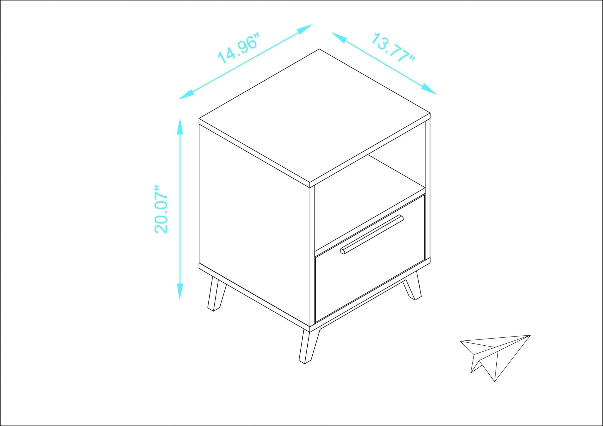 Modern White and Natural Flair Night Stand