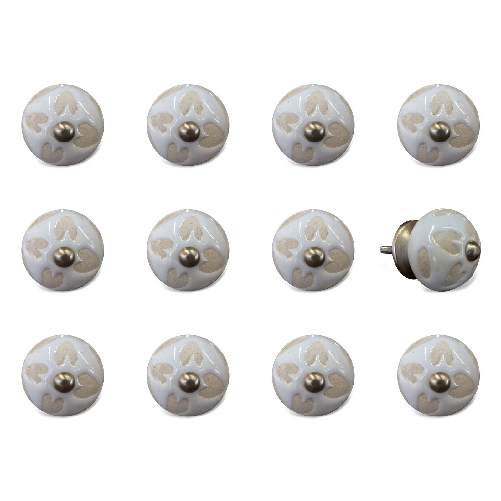 Multicolor Traditional Touch Cabinet Drawer Dresser Handle Ceramic Metal Accent Knob 12 Pack