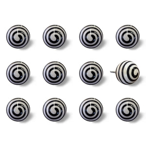 Multicolor Traditional Touch Cabinet Organizer Drawer Dresser Handle Ceramic Metal Accent Knob 12 Pack