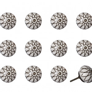 Multicolor Traditional Touch Cabinet Storage Drawer Dresser Handle Ceramic Metal Accent Knob 12 Pack