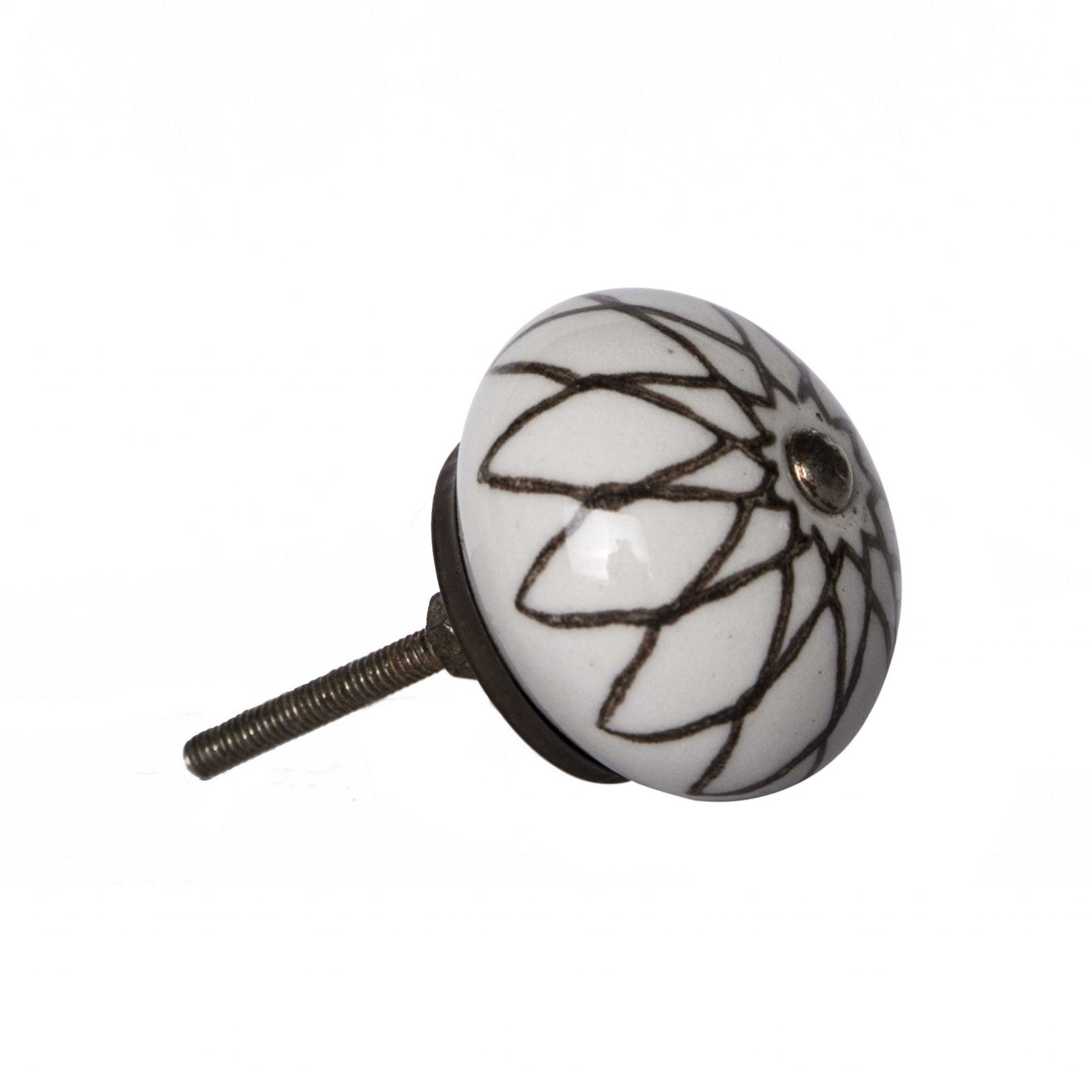 Multicolor Traditional Touch Cabinet Storage Drawer Dresser Handle Ceramic Metal Accent Knob 12 Pack