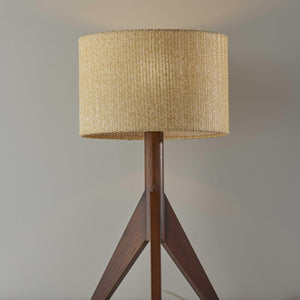 Natural Chunky Tripod Walnut Wood Light Table Lamp