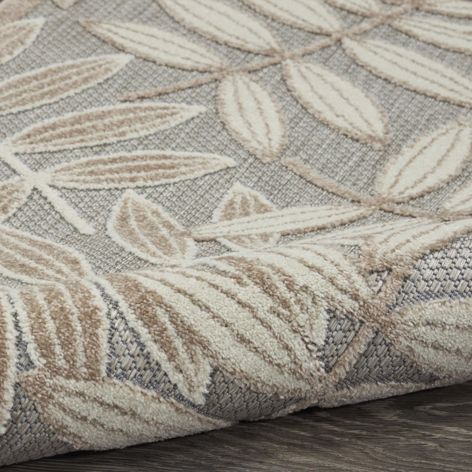 Natural Leaves Indoor or Outdoor Floor Mat Area Rug - 7 x 10 ft