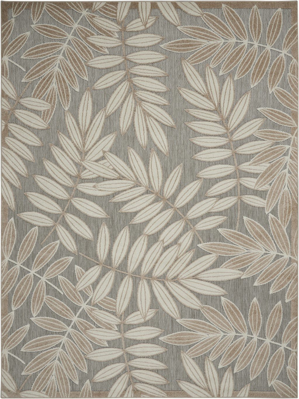 Natural Leaves Indoor or Outdoor Floor Mat Area Rug - 7 x 10 ft