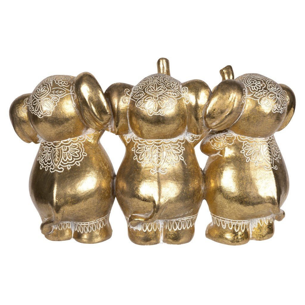 No Evil Golden Elephant Statue