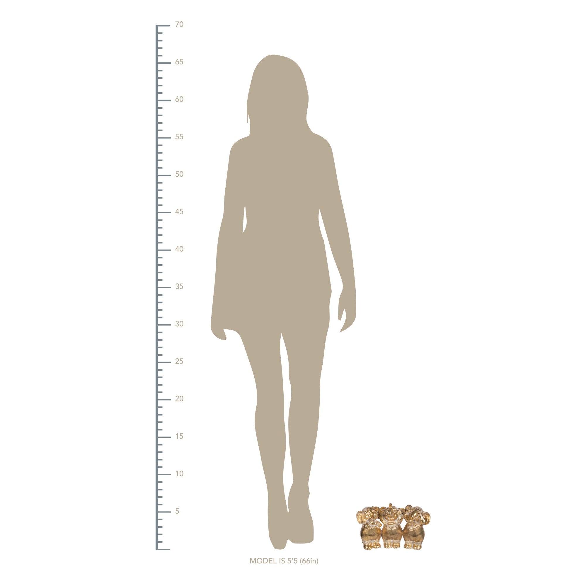 No Evil Golden Elephant Statue