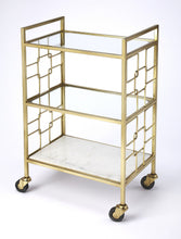 Polished Gold Bar Serving Cart