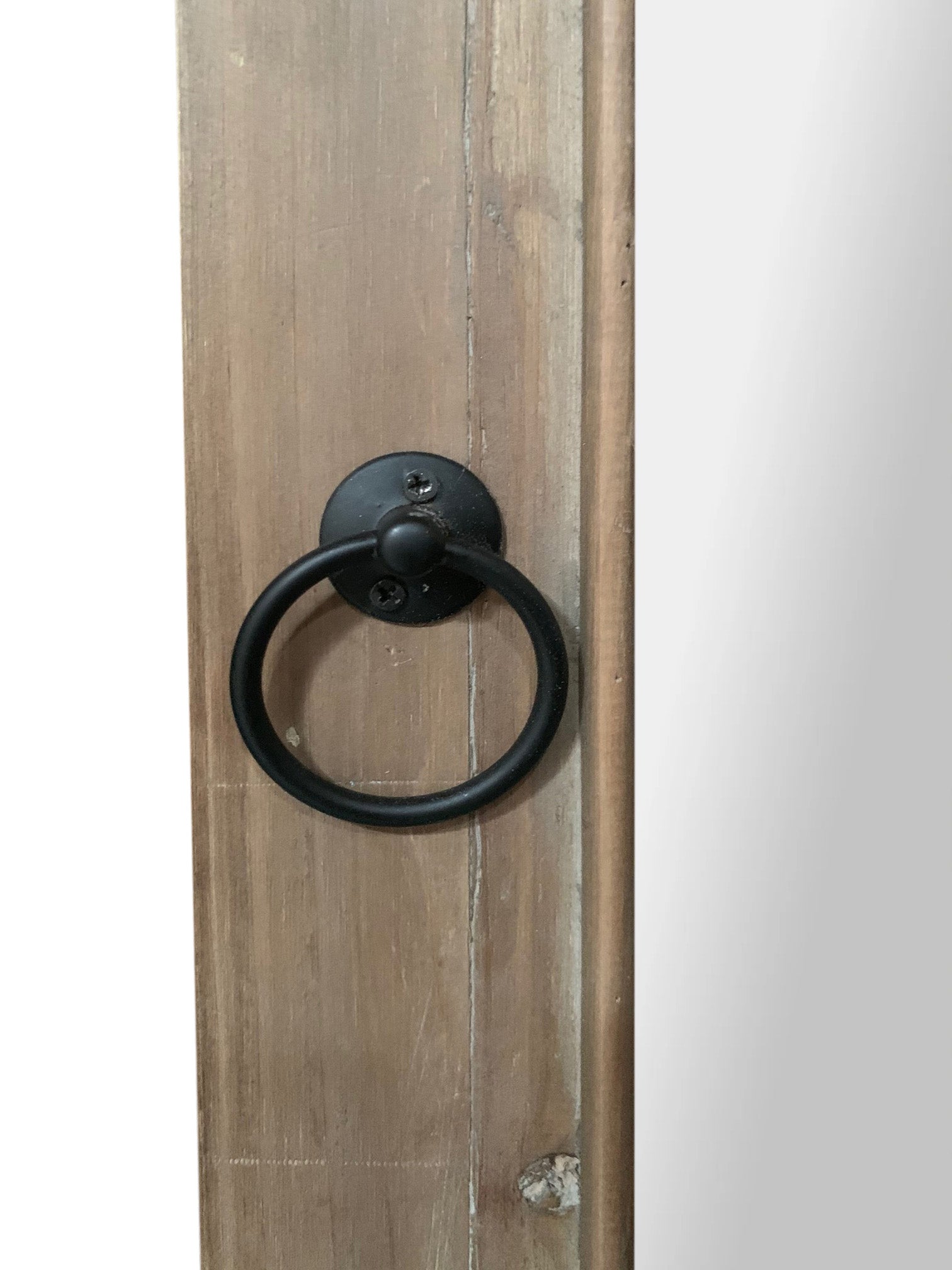 Rectangular Rustic Door Design Leaning Decorative Mirror with Door Hinge