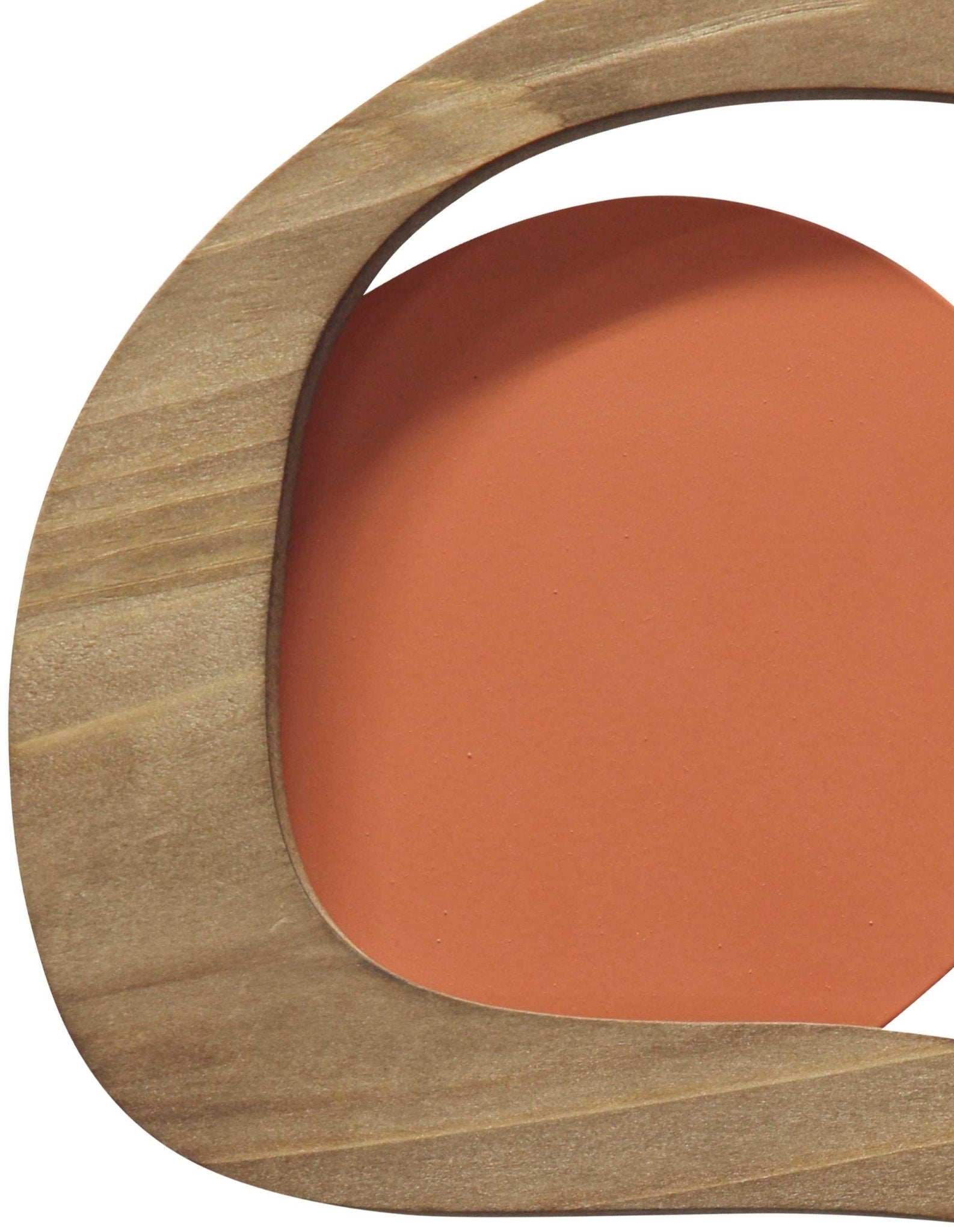 Retro Orange Walnut Wood and Metal Wall Decor