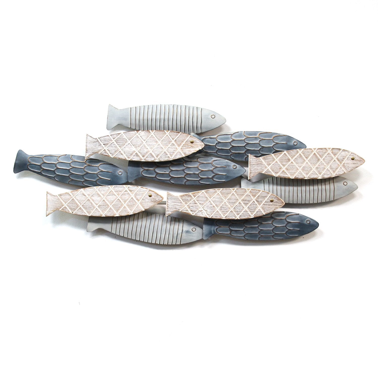 School of Fish Wood Metal Wall Decor