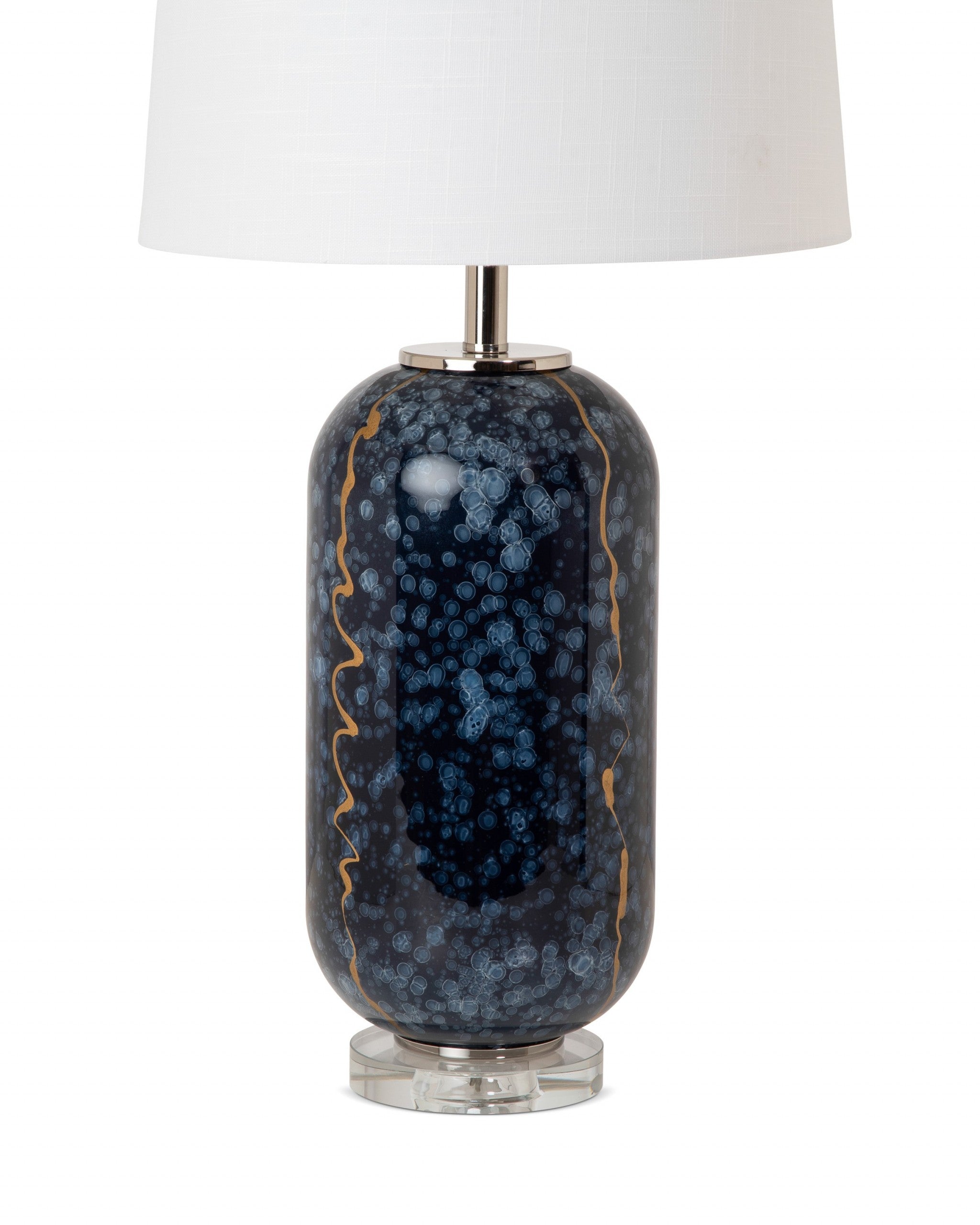 Set of 2 Artsy Blues Glass Table Lamps