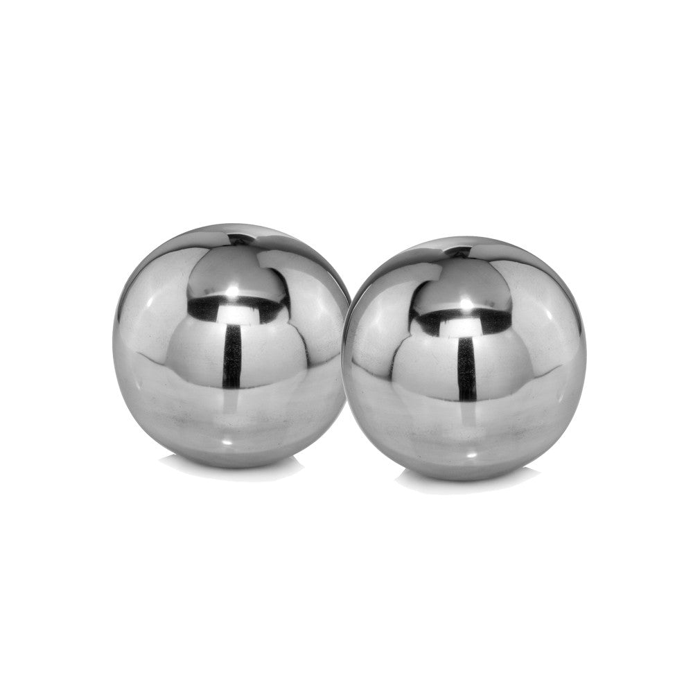 Shiny Polished Aluminum Spheres Set of Two