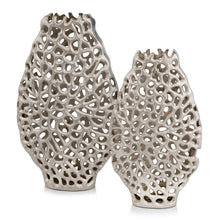 Shiny Nickel Finished 16 Inch Oval Table Vase