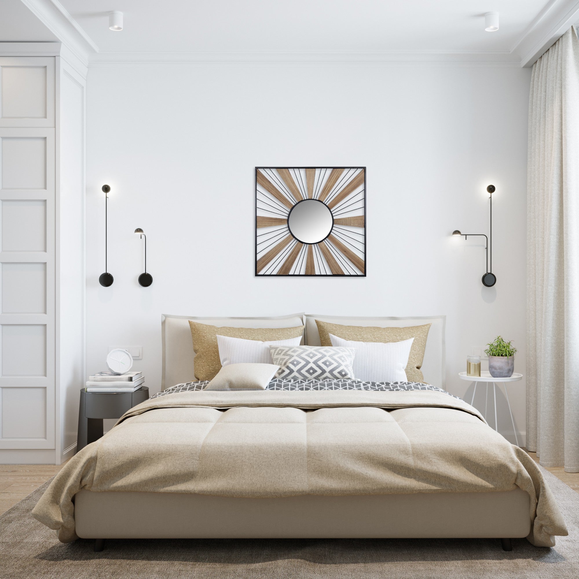 Sunray Themed Decorative Wall Mirror