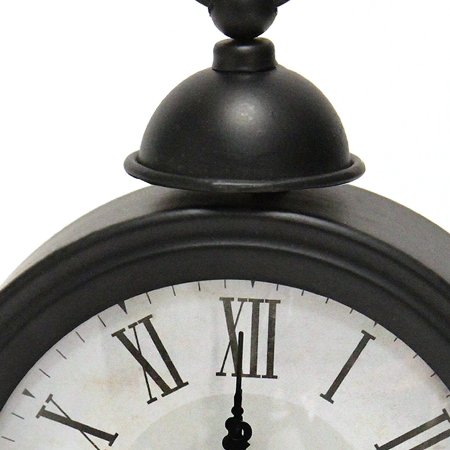 Vintage Look Black and White Metal Table Clock